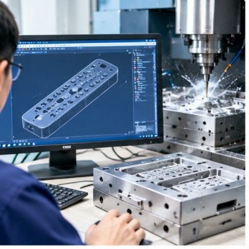 Silicone remote cover steel mold design and CNC tooling